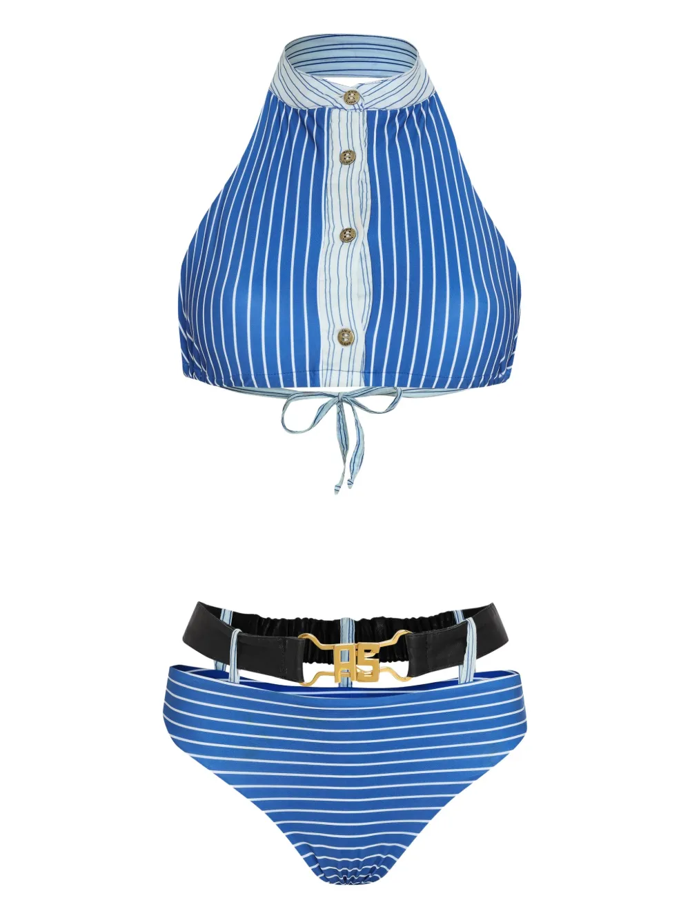 

Бикини в полоску с пуговицами Amir Slama, синий