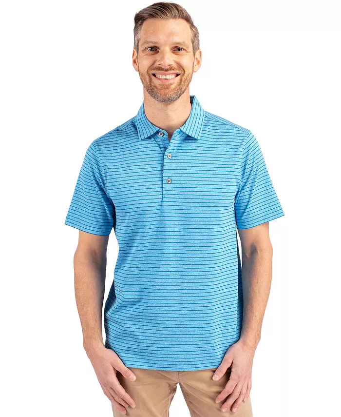 

Мужская поло Forge Eco Heather Stripe Stretch из переработанного материала Cutter & Buck, синий