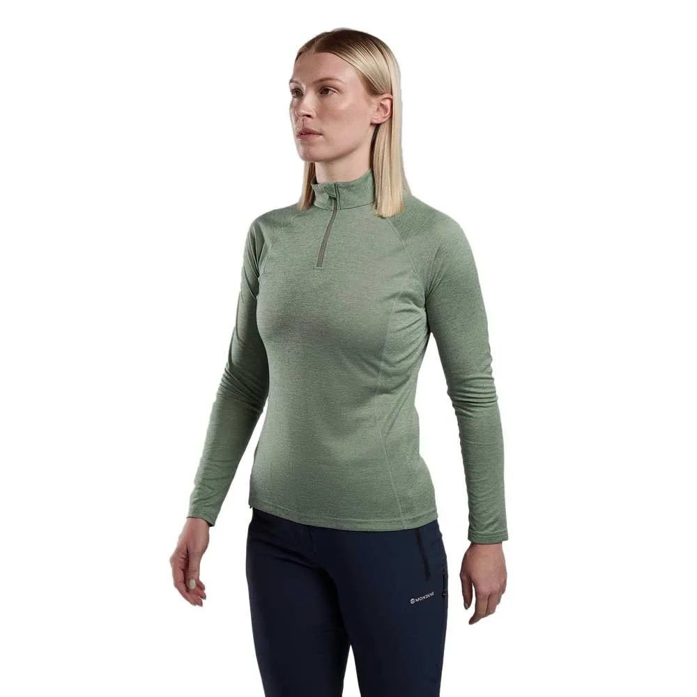 

Футболка Montane Dart half zip long sleeve, зеленый