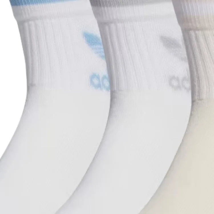 Носки Mid Cut Crew Unisex, набор из 3 пар Adidas Originals, 3 Pack (White+White+Wonder Quartz) — фото 4