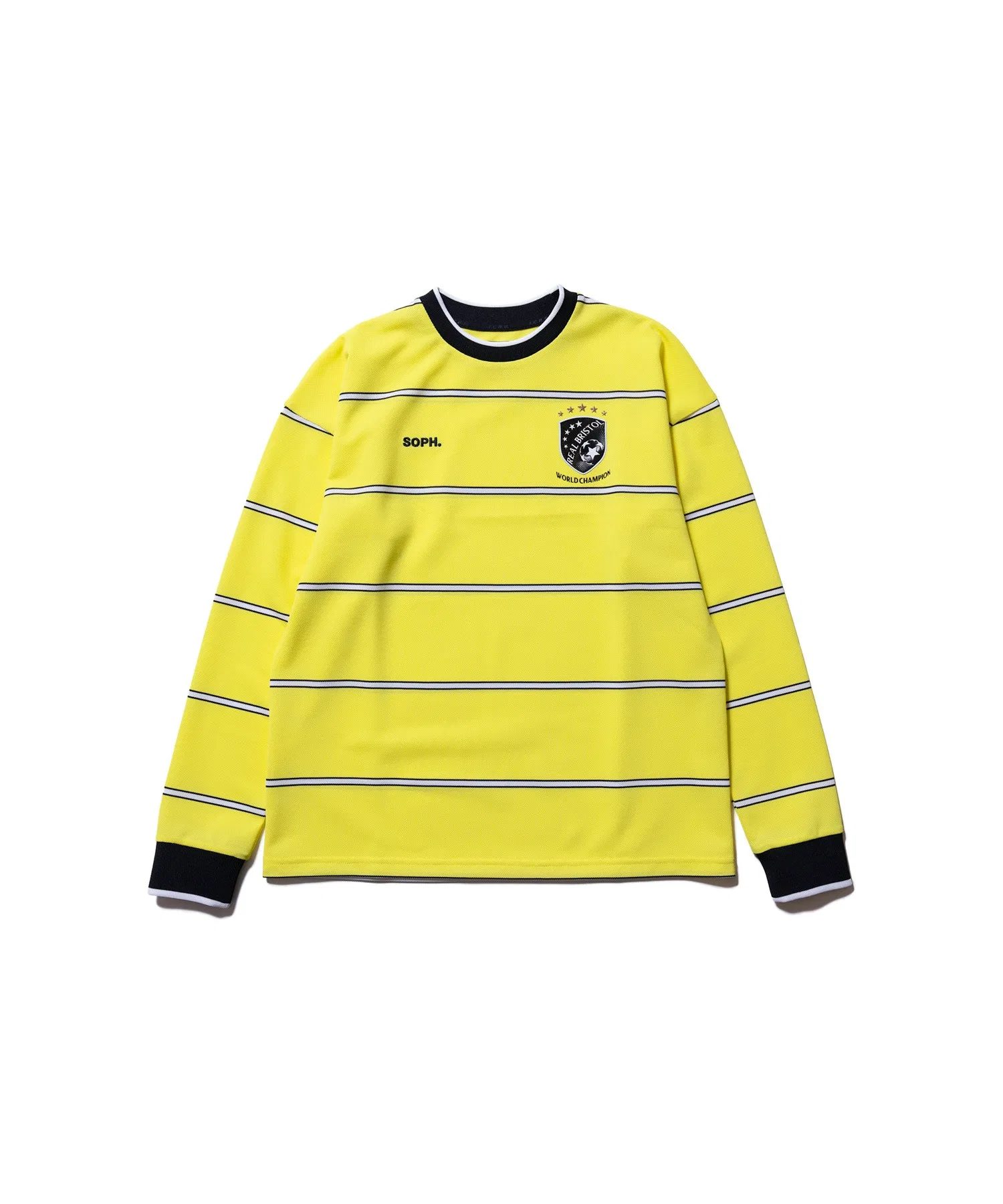 Детская футболка F.C.Real Bristol CHAMPIONS BORDER, с длинным рукавом, жёлтая