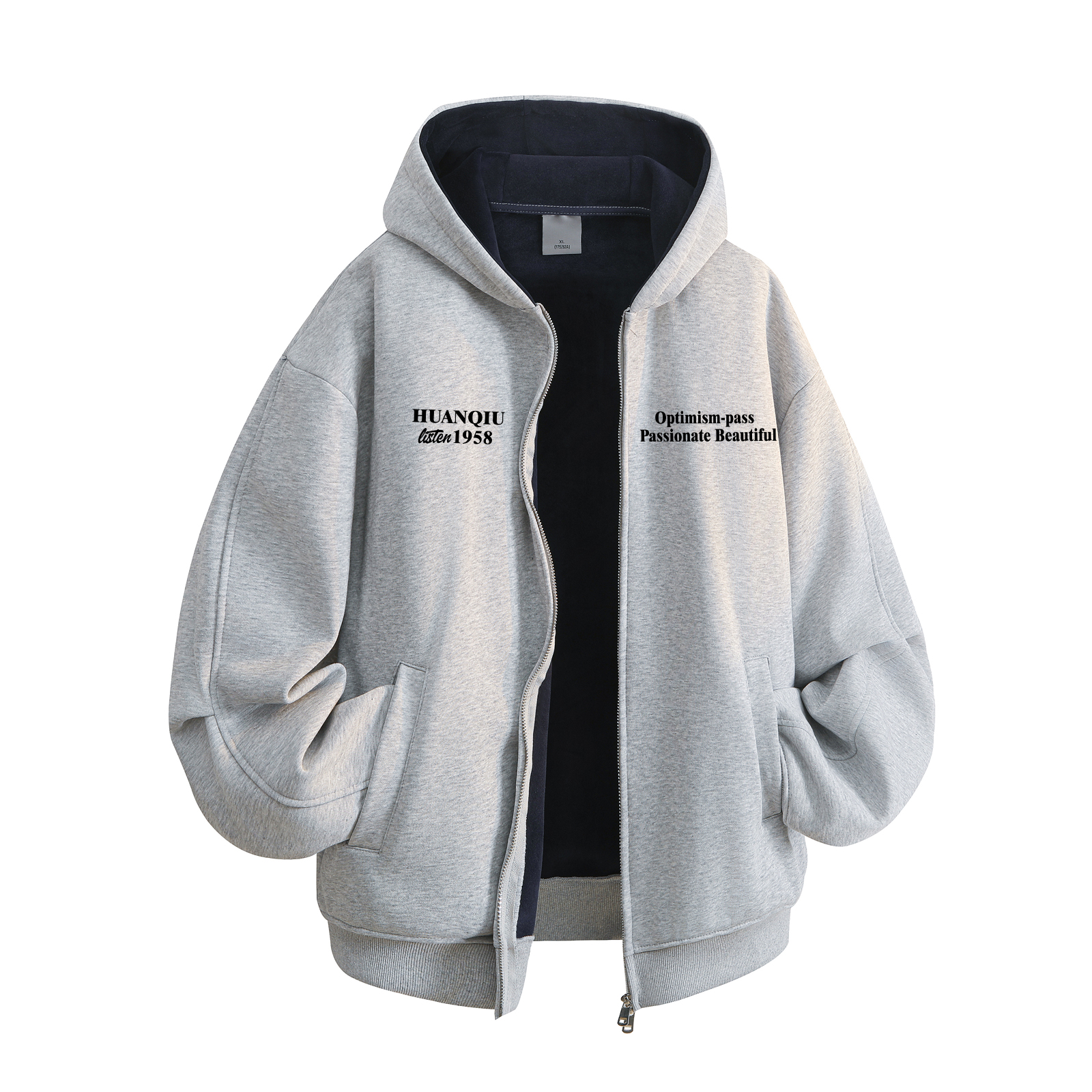 

Толстовка Unisex Hooded Moderate Heavyweight HUANQIU, светло-серый