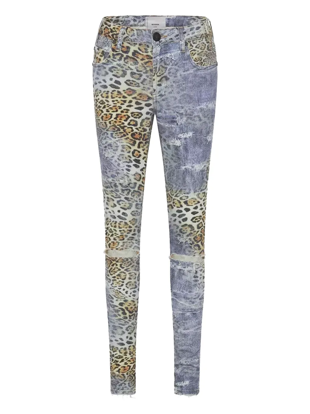 

Джинсы Freebirds II с леопардовым принтом и рваной отделкой One Teaspoon, синий