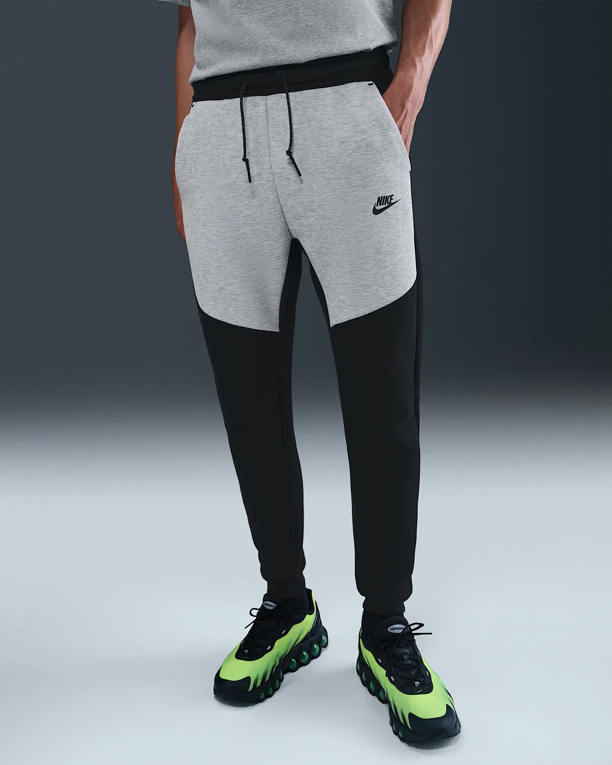 Мужские флисовые джоггеры Nike Tech, Black/Dark Grey Heather/Black — фото 2