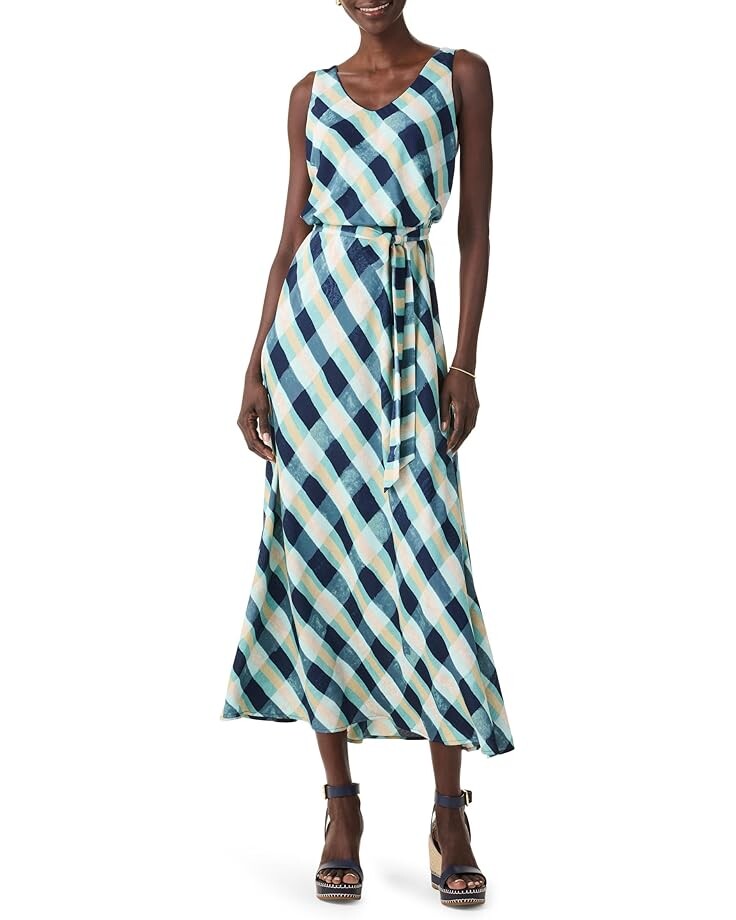 

Платье NIC+ZOE Painted Plaid Bianca Dress, цвет Aqua Multi