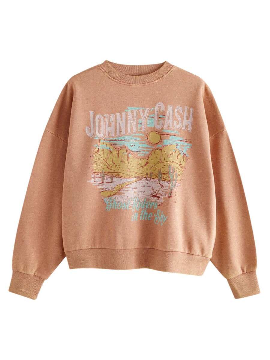 

Свитер Next Sweatshirt Johnny Cash, цвет pastel orange
