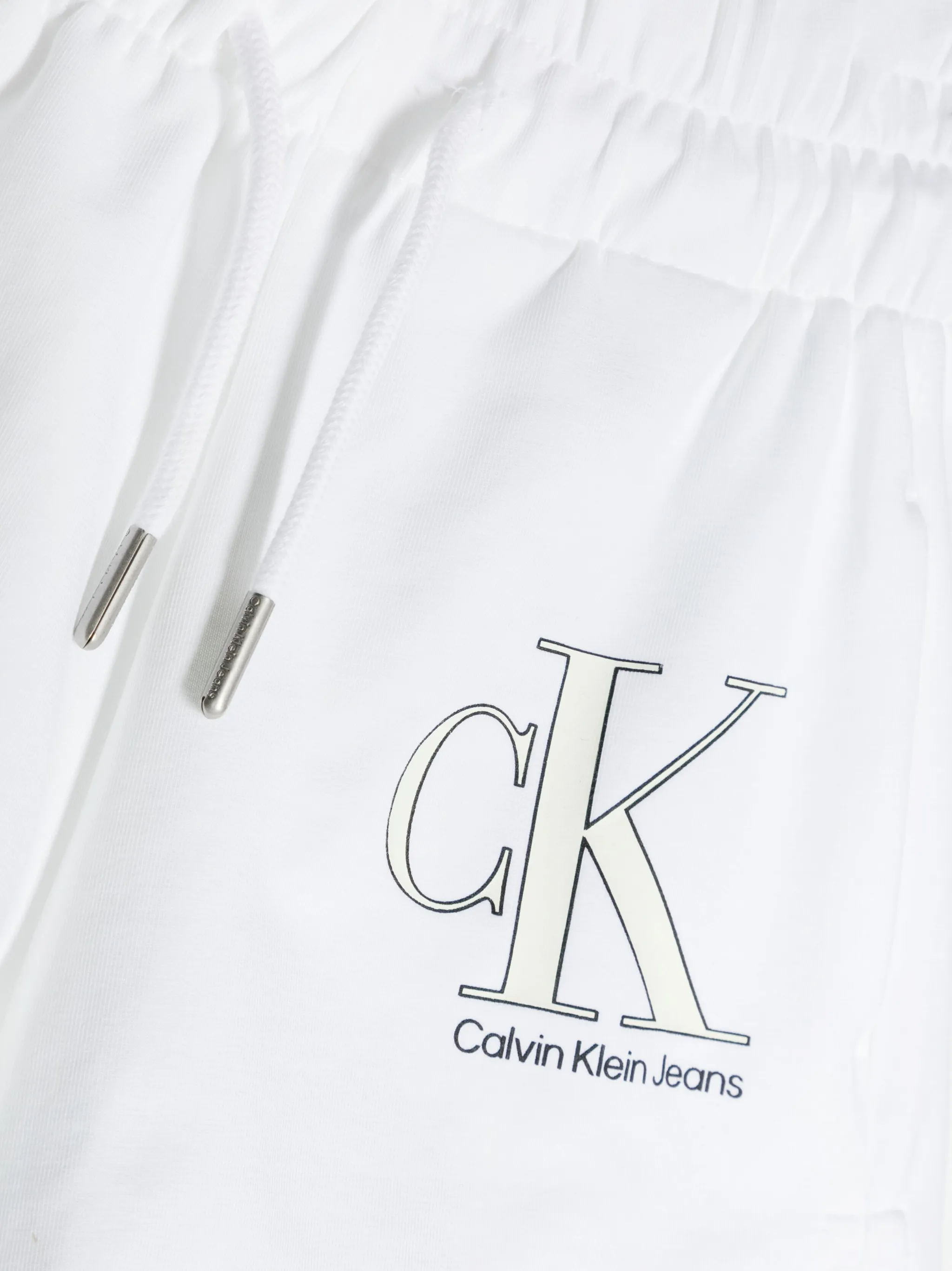 Шорты с кулиской и логотипом Calvin Klein Kids, белый — фото 3
