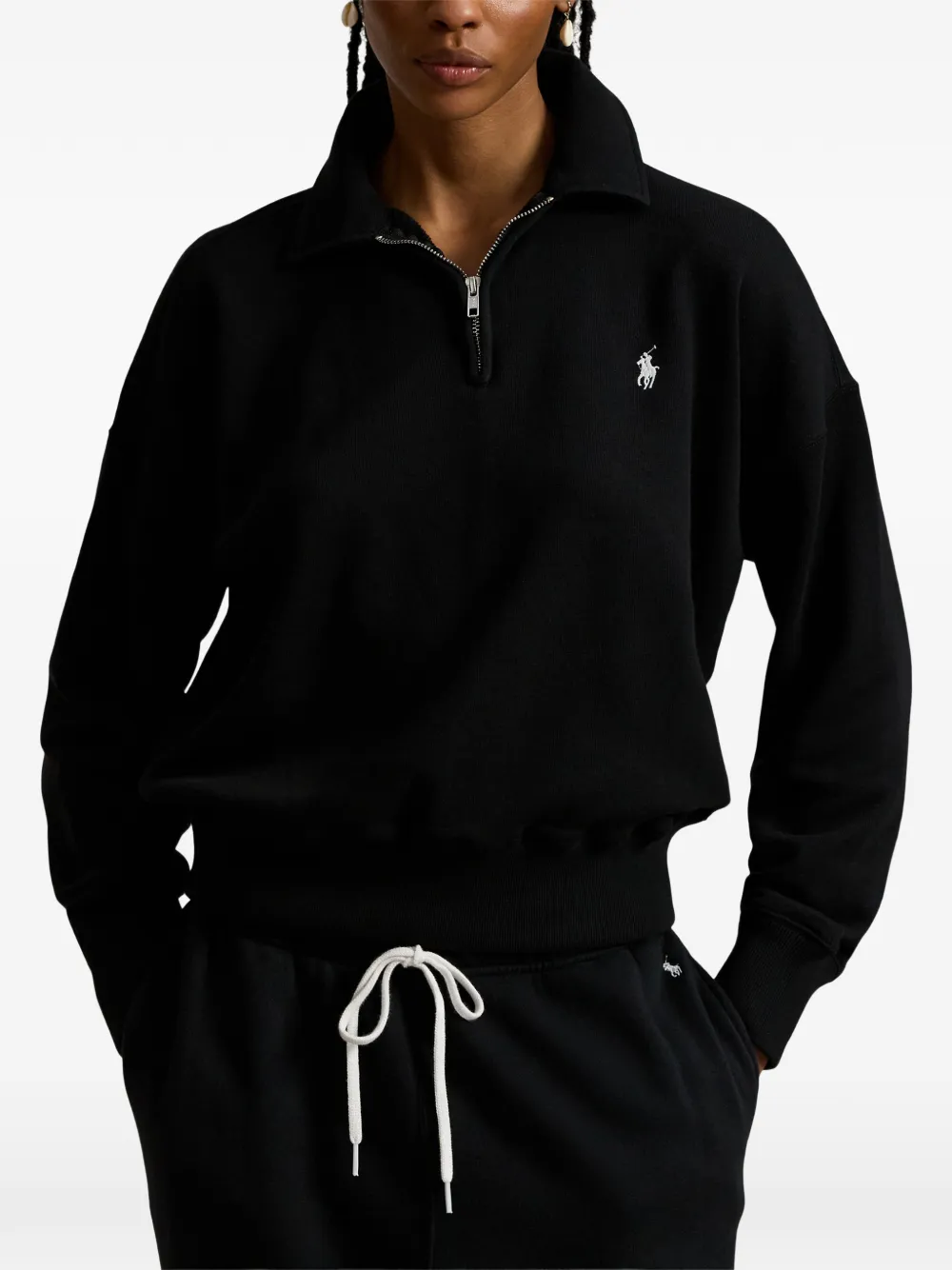 Поло с воротником на молнии Polo Ralph Lauren, черный — фото 3