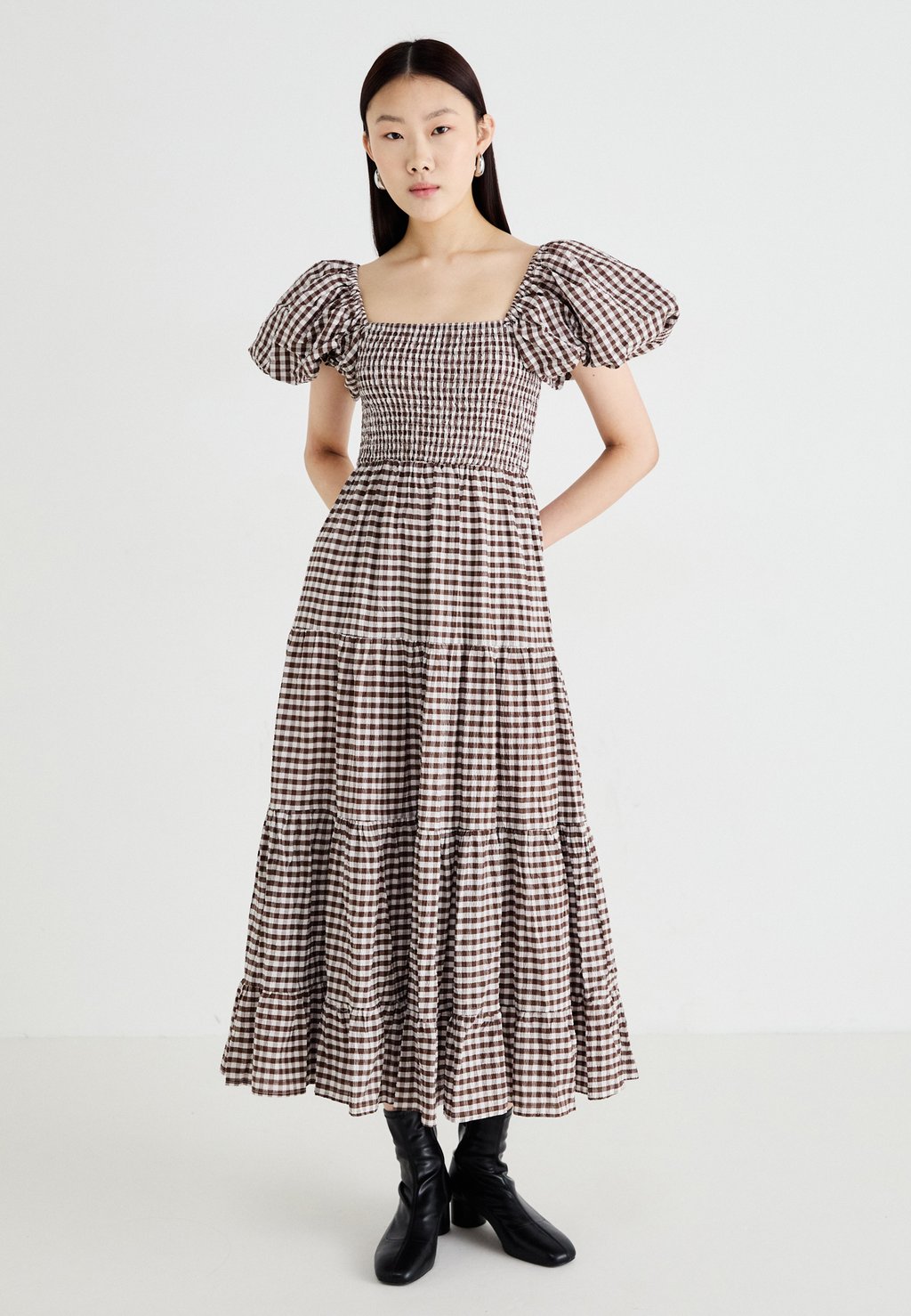 

Повседневное платье POLLEN GINGHAM MIDI DRESS Sister Jane, коричневый