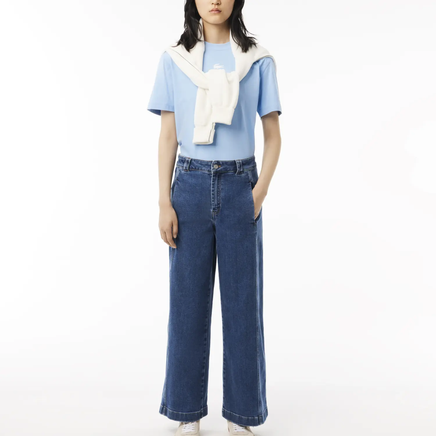 Футболка LACOSTE светло-голубая, унисекс — фото 3
