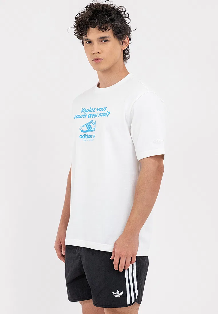Футболка с принтом, короткий рукав, Graphic Tee Adidas, белый — фото 2