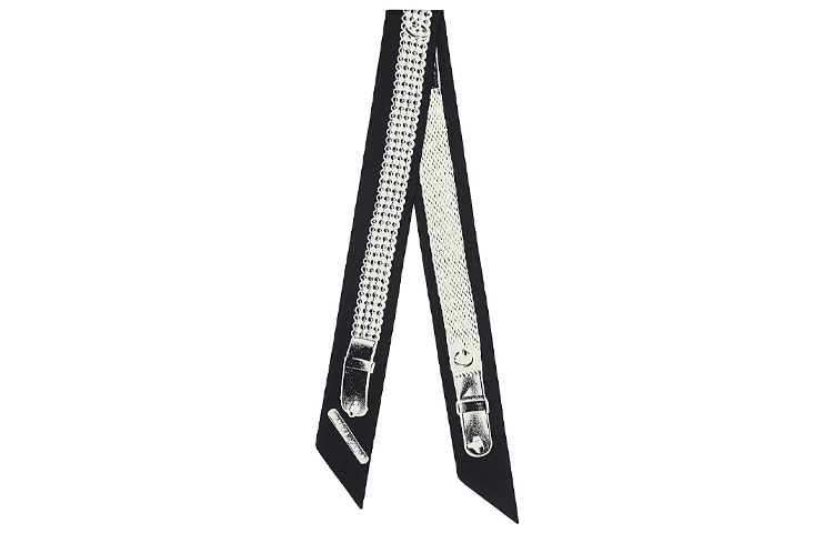 

Шелковый платок унисекс черно-белый HERMES