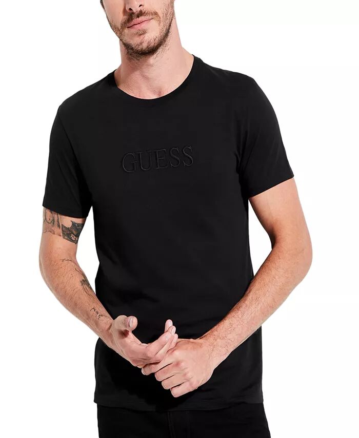 

Мужская футболка с вышитым логотипом GUESS, коричневый