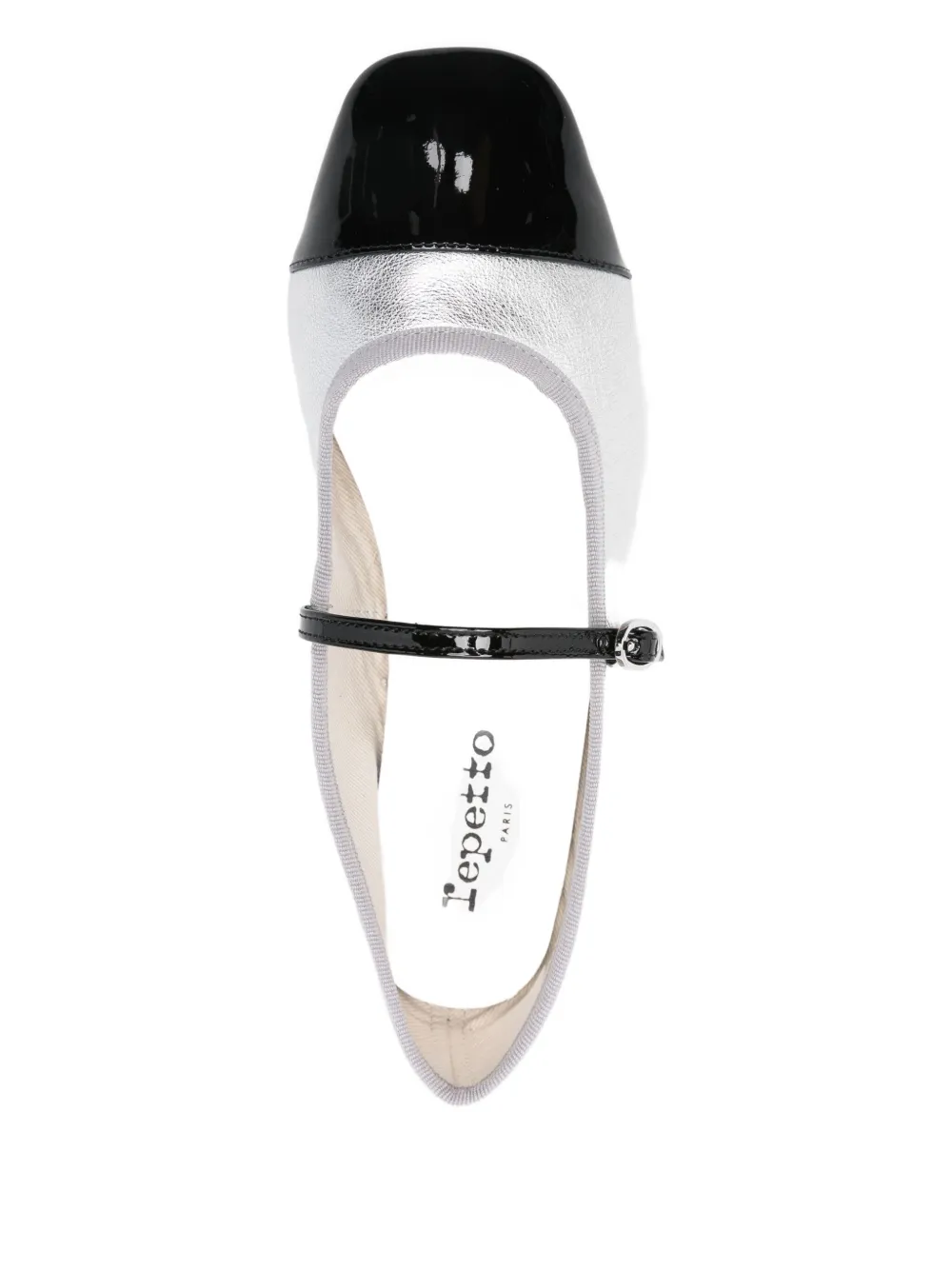 Балетки с застежкой на носок и ремешком на щиколотке Repetto, серебяный — фото 4