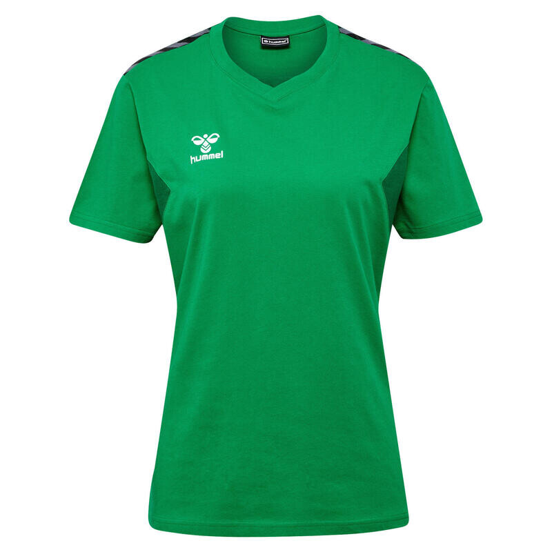 

Женская футболка Hmlauuthentic Co из переработанной ткани для мультиспорта HUMMEL, цвет gruen