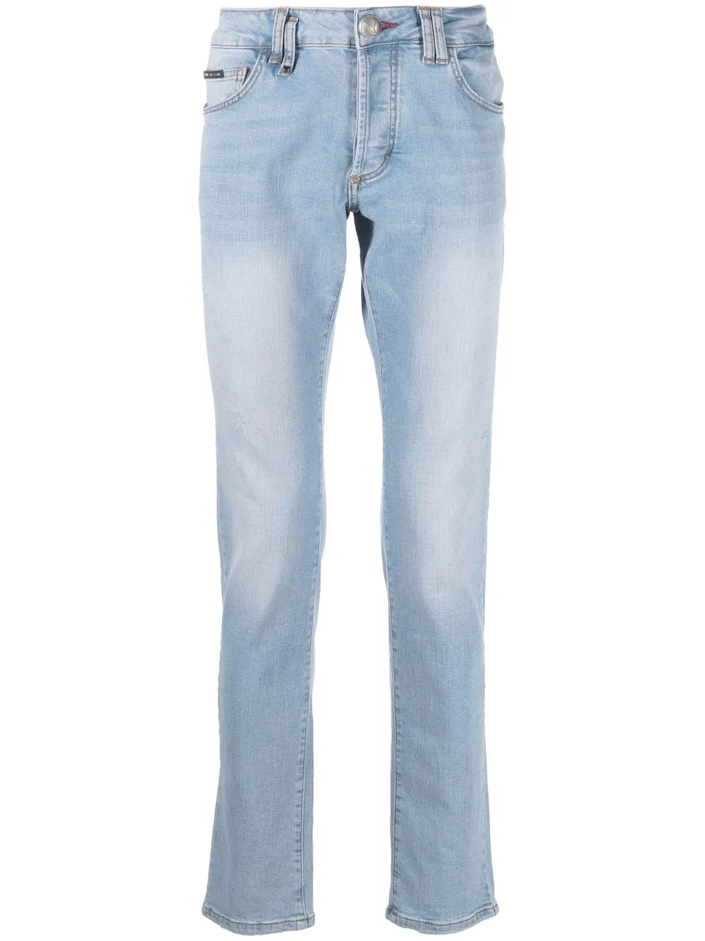 

Джинсы Super Straight-cut с эффектом потертости Philipp Plein, синий