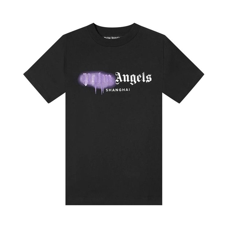 

Футболка Palm Angels Shanghai Sprayed Logo Tee, Black/Purple