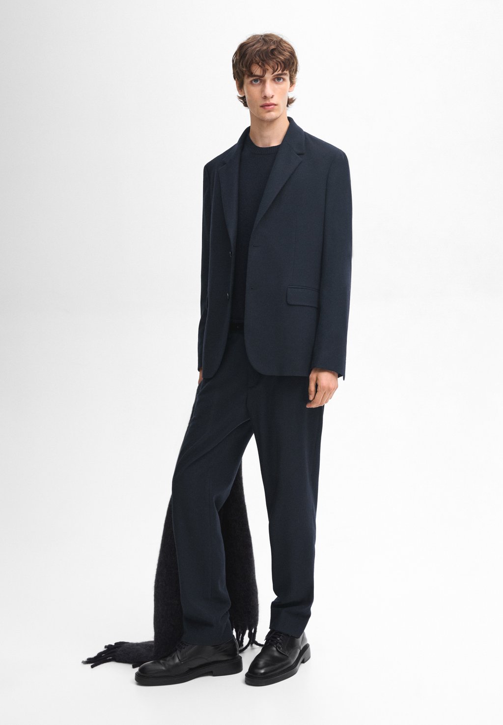 

Костюмные брюки TAPERED FIT Massimo Dutti, темно-синий