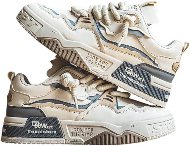 

Мужские стильные кроссовки HCHCTRY с цветными вставками для скейтборда, уличный стиль, удобные, нескользящие, с прочной толстой подошвой, подходят для активного отдыха на улице, бежевый