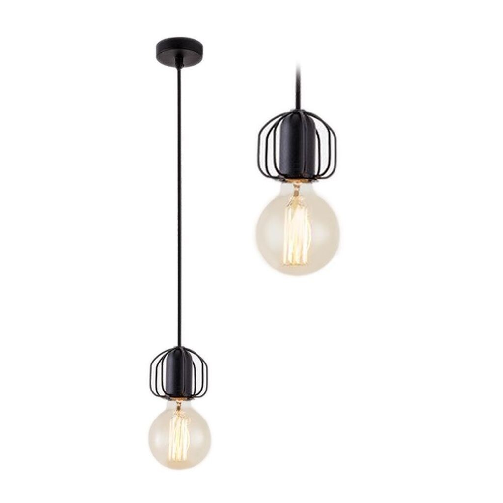 

Подвесной светильник Toollight App591-1Cp Single Loft, черный, 1 источник света E27, 9X9X8X100 см, регулируемый Toolight