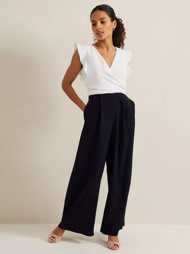 

Комбинезон Phase Eight Petite Ayla Ruffle, цвет navy/ivory
