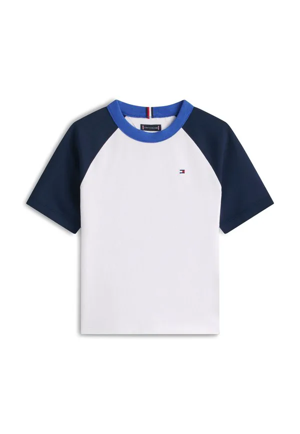 Футболка с круглым вырезом и цветными блоками, с принтом. Tommy Hilfiger, White — фото 4