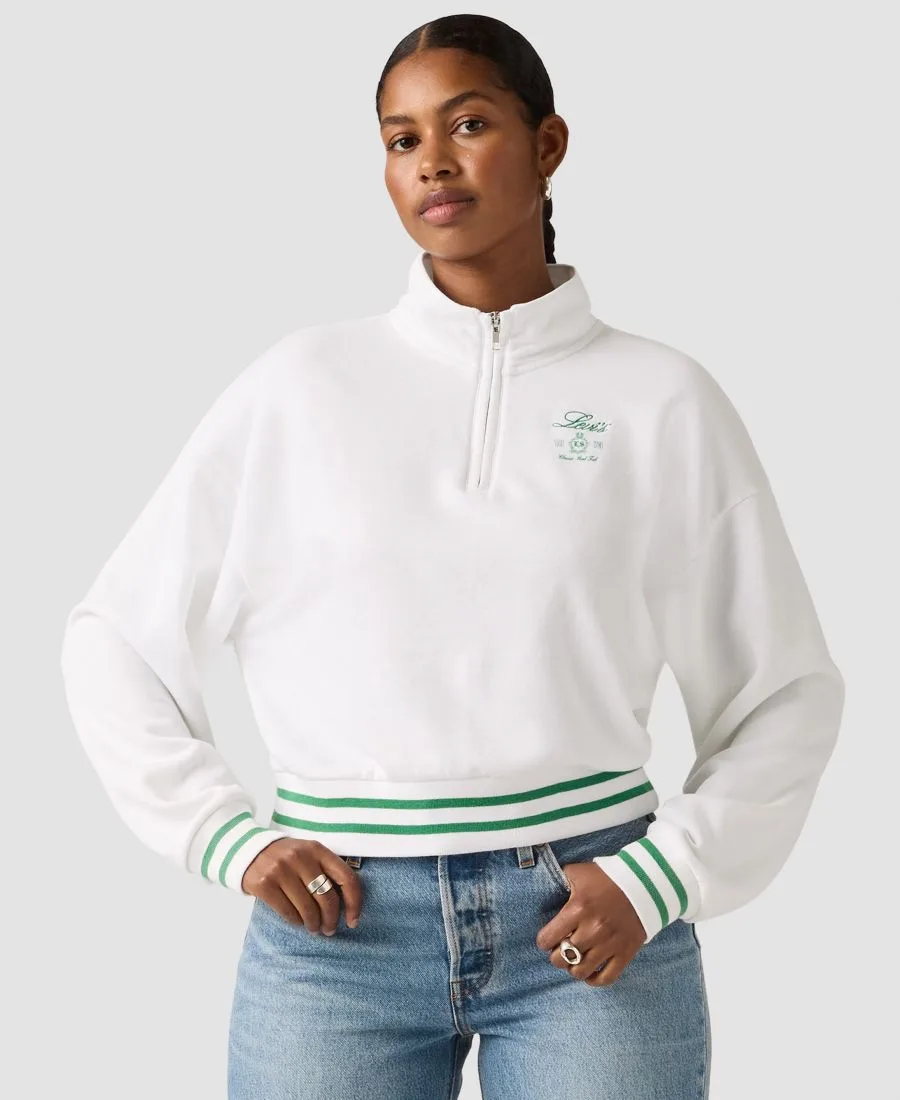 Женская футболка с круглым вырезом и длинными рукавами Levi's, 1/4 zip crest levis bright белый — фото 2