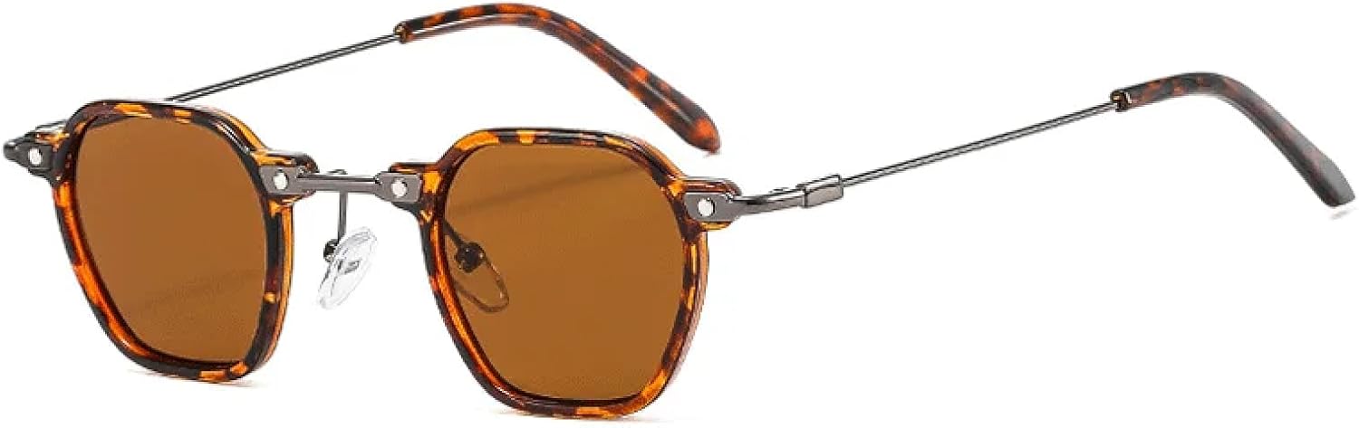 

Ретро-солнцезащитные очки в стиле стимпанк, круглые, для мужчин и женщин, с градиентными линзами, прозрачными линзами, винтажный дизайн, цвет океана TVTBBVV, Leopard Tea