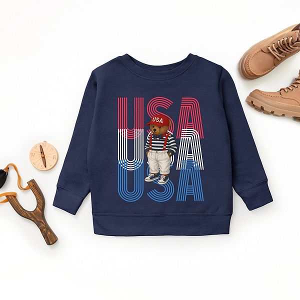 

Графический свитшот с медведем Usa stacked bear The Juniper Shop, Navy