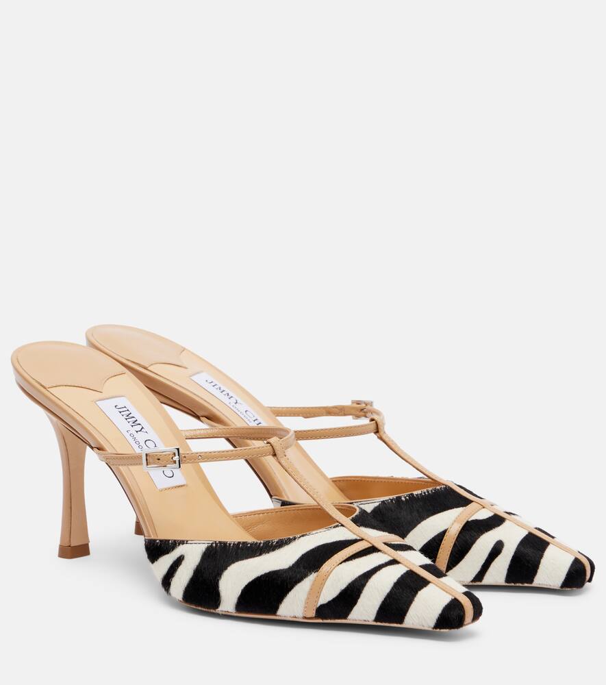 Conner Ives Gloria 85 мюли из телячьей кожи Jimmy Choo, Black/White Mix