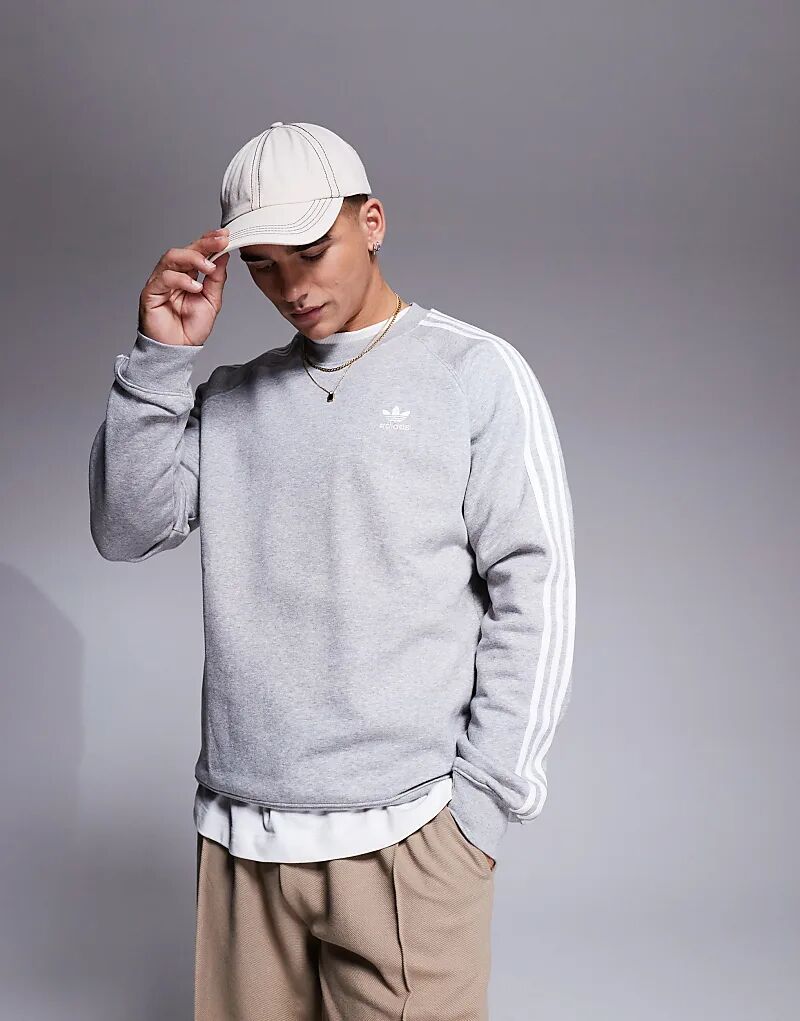 

Толстовка adicolor с тремя полосками серого цвета adidas Originals