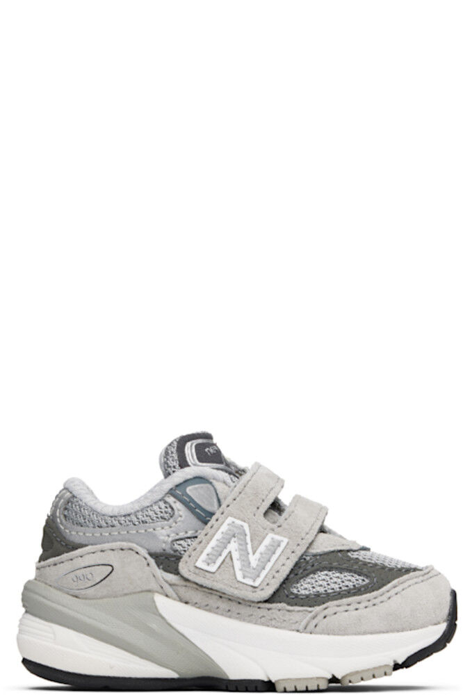 

Кроссовки Baby Gray & Silver 990v6 с застежкой-липучкой New Balance