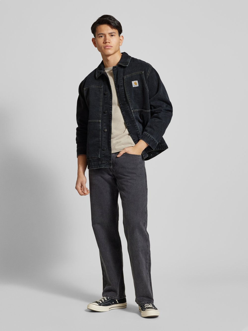 

Джинсовая куртка с этикеткой Carhartt Work In Progress, черный