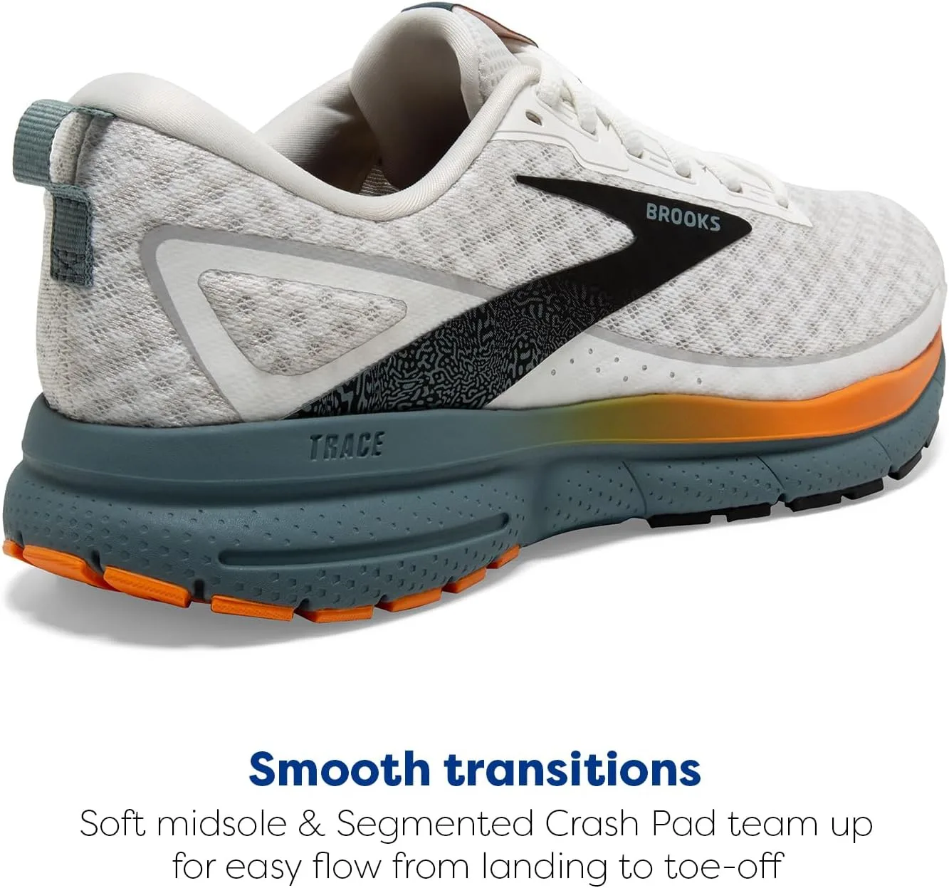 Мужские кроссовки Brooks Trace 3, белый/синий/оранжевый — фото 3