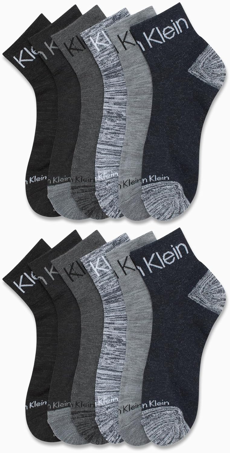 Мужские носки Calvin Klein Quarter Socks - 12 пар дышащих, мягких, амортизированных, спортивных носков до щиколотки для мужчин, Assorted — фото 2