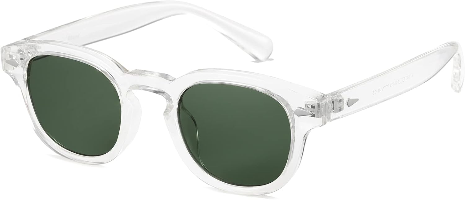 

Солнцезащитные очки Gtand Unisex в винтажном ретро-стиле круглой формы с тонировкой для мужчин и женщин, модные круглые солнцезащитные очки 46 мм, C27 Crystal Frame/G15 Lens