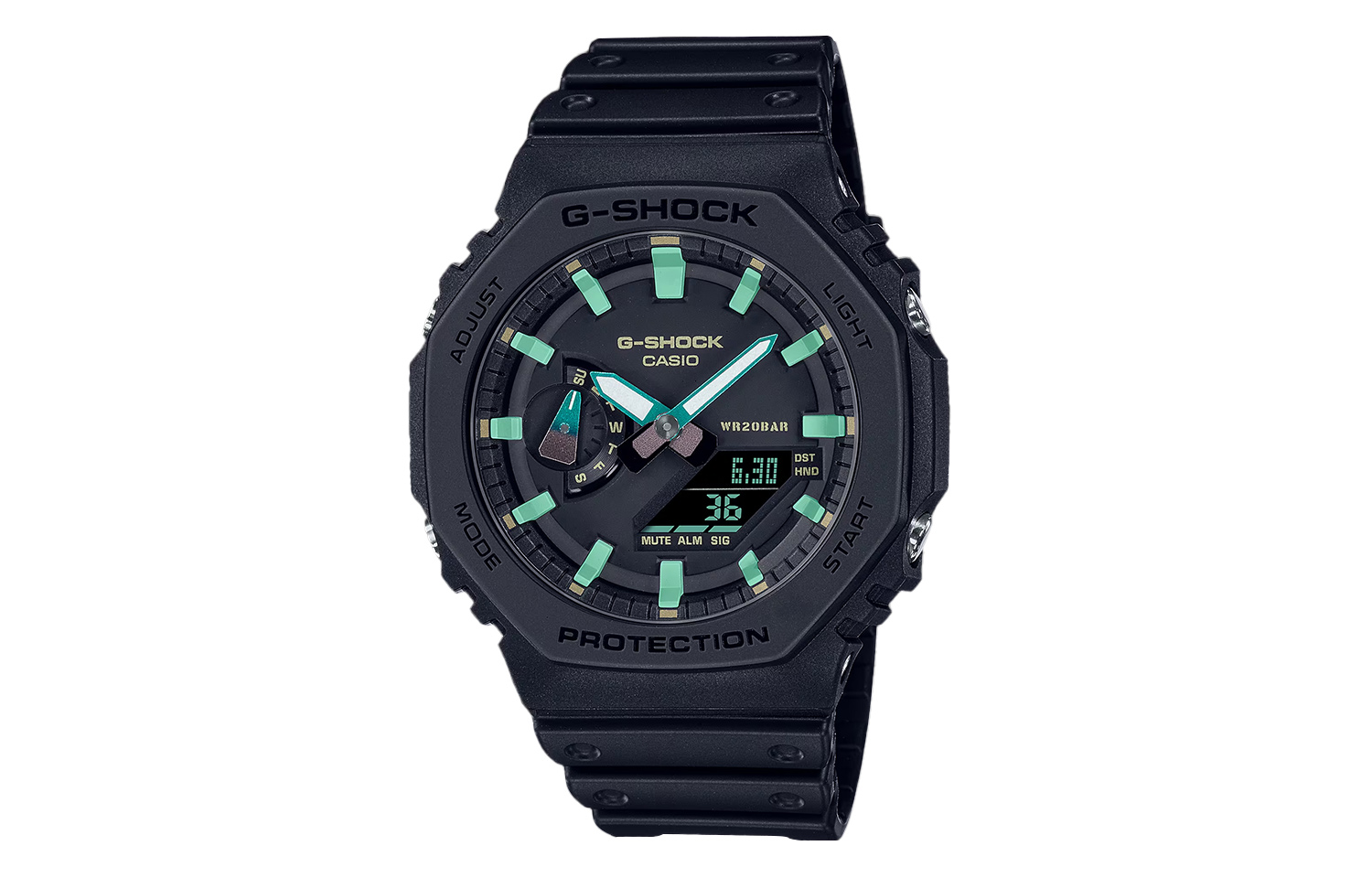 

CASIO Часы Men Liquid Crystal/Analog Dual Display Series Black Watch GA-2100RC-1APR