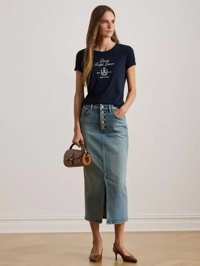 Футболка Katlin с круглым вырезом, свободного кроя, из смесовой хлопковой ткани Ralph Lauren — фото 4