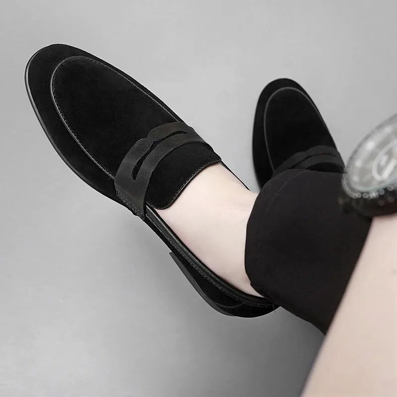 Лоферы мужские, кожаный верх, Penny Loafers, черный PUGHGAETZF — фото 4