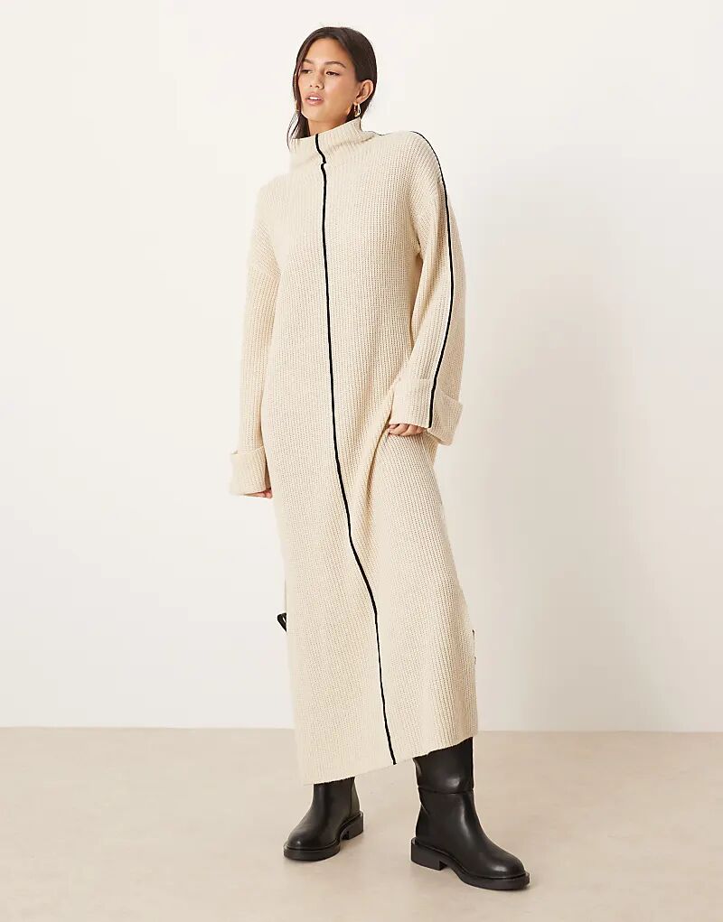 

Платье макси Vila с высоким воротом, кремового цвета