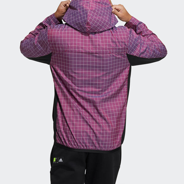 Куртка adidas WND Sports Plaid Windproof Hooded Jacket Purple, фиолетовый — фото 3