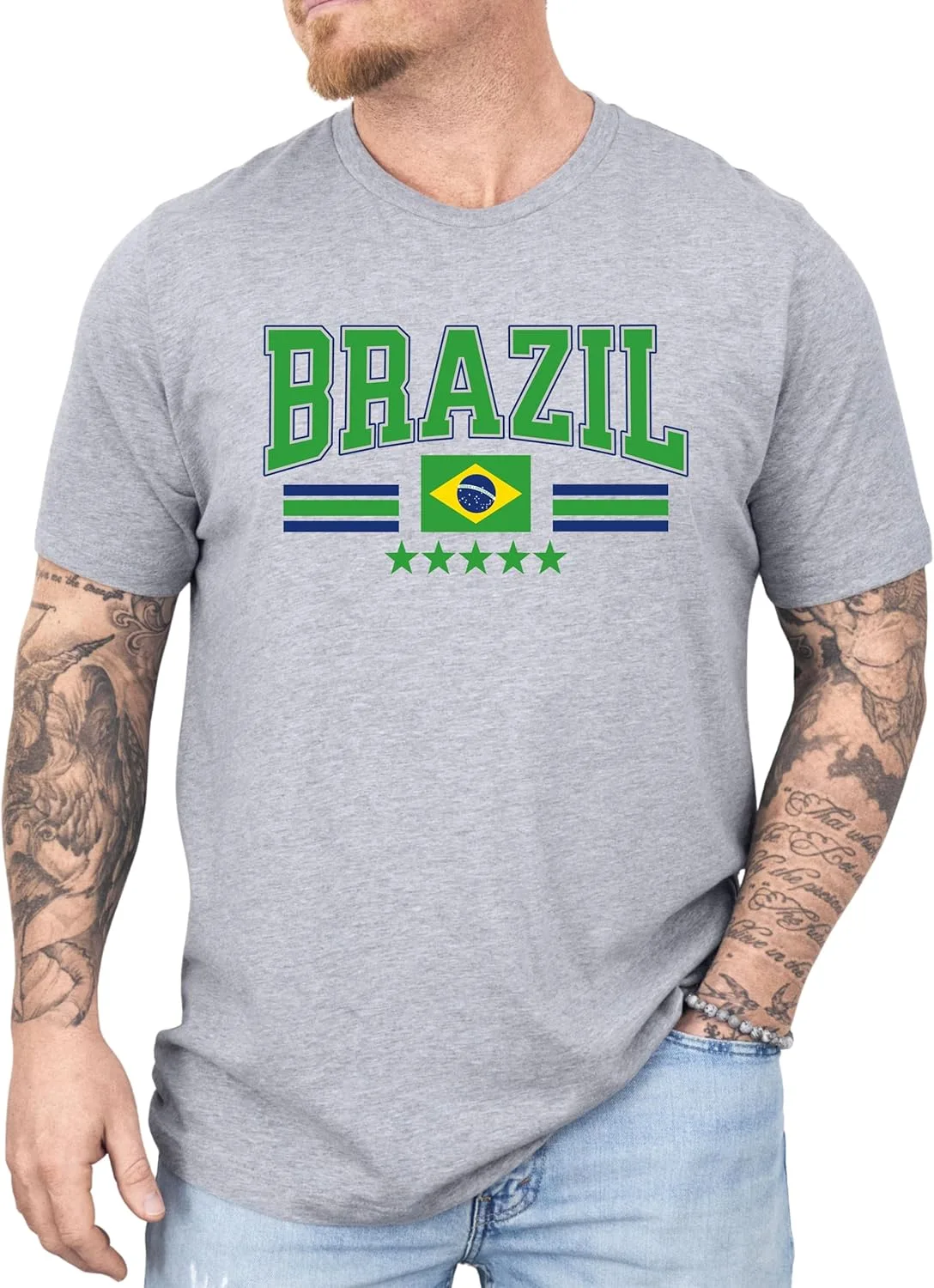 Футболка Brazil Soccer | Vintage Brasil Five Star Champions Tee — фото 2