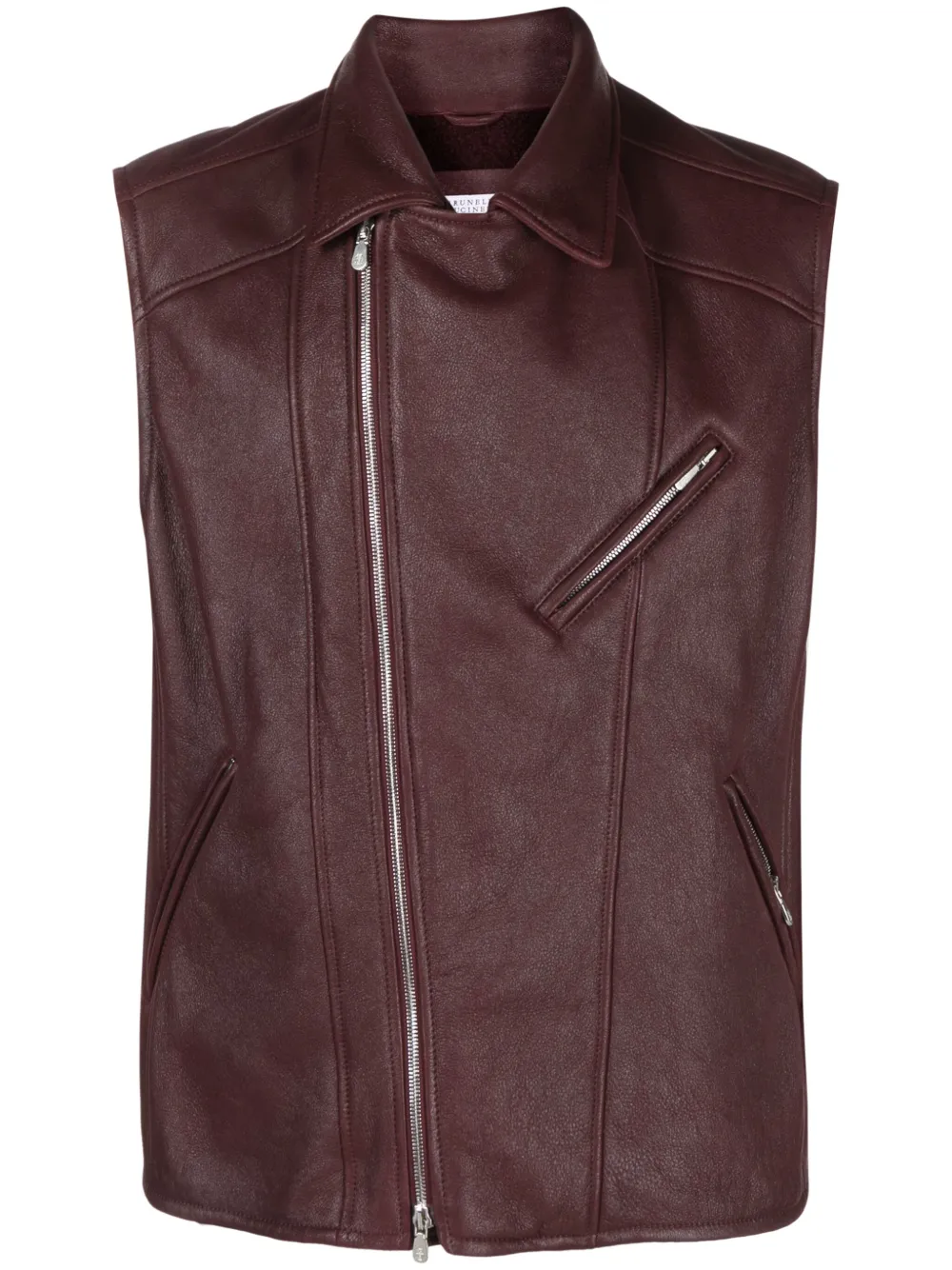 

Байкерский жилет Brunello Cucinelli, красный