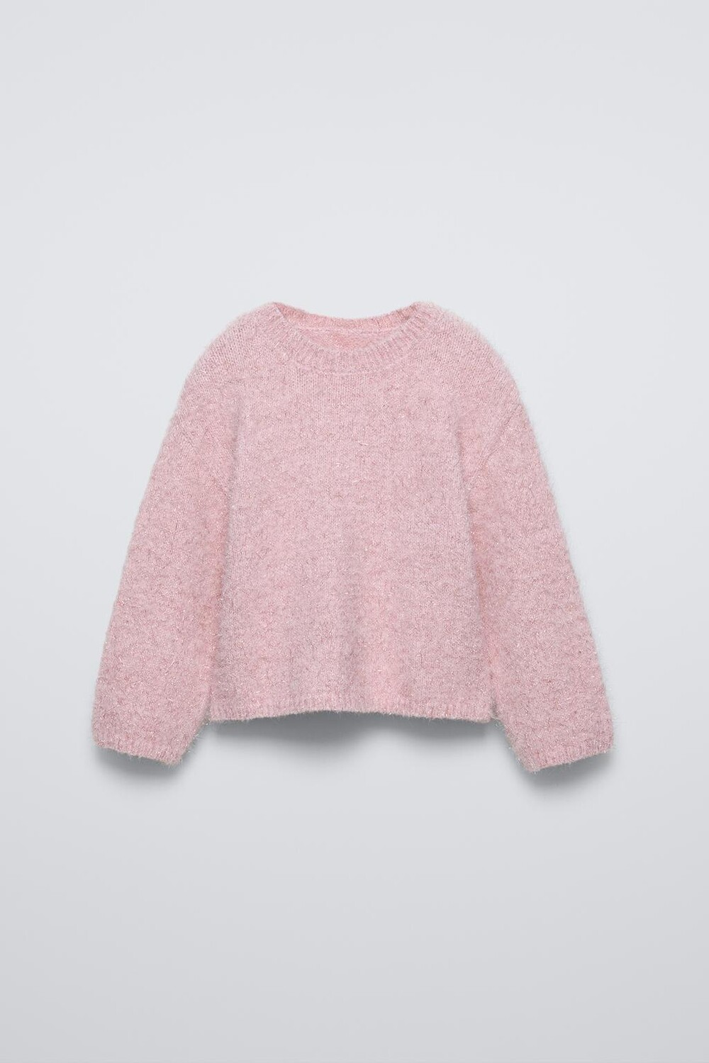

Блестящий вязаный свитер ZARA, розовый
