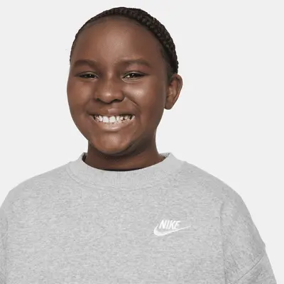 Толстовка Nike Sportswear Club Fleece, серый/белый — фото 3