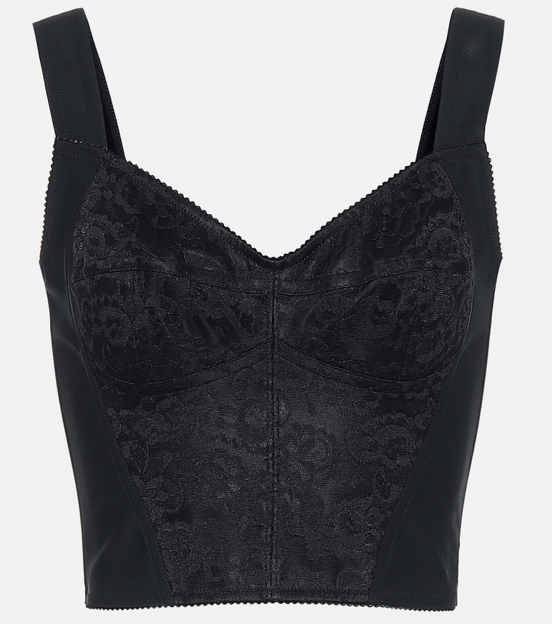 

Бюстье из жаккарда с кружевом DOLCE&GABBANA, черный