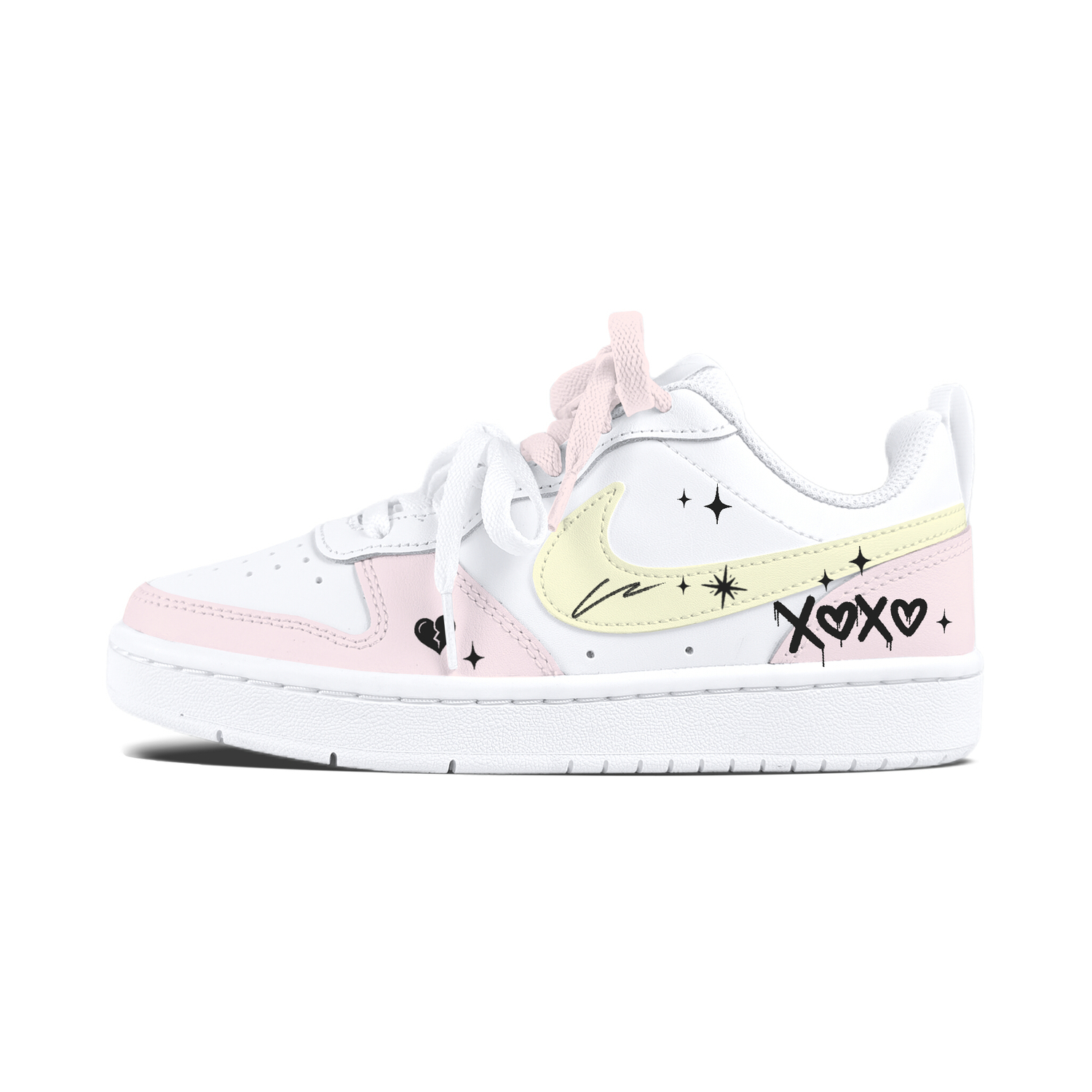 

Обувь для скейтбординга Court Borough Distressed Heart, износостойкая и противоскользящая, для подростков Nike, белый