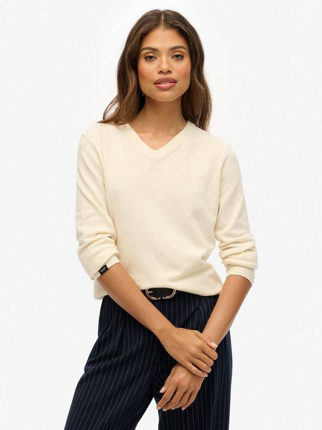 

Классический джемпер с V-образным вырезом Superdry, Cream Marl
