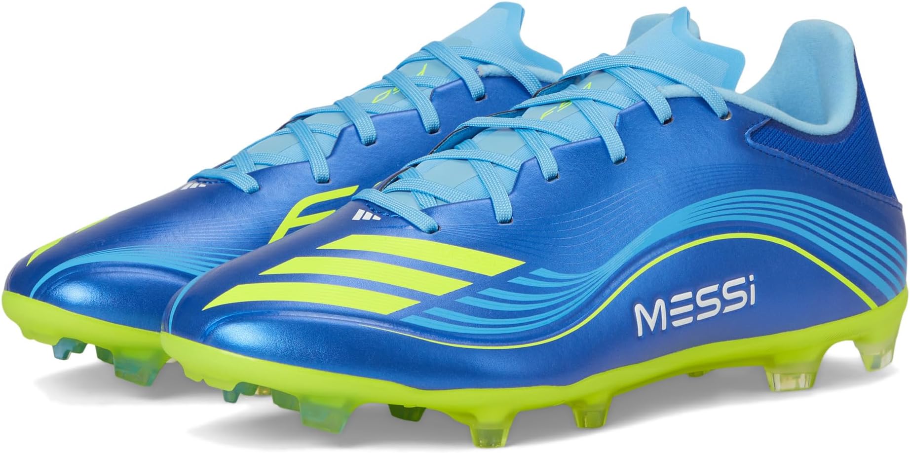 Кроссовки adidas F50 Messi League Firm/Multi Ground Soccer Cleats, цвет Team Royal Blue/Solar Yellow/Semi Blue Burst