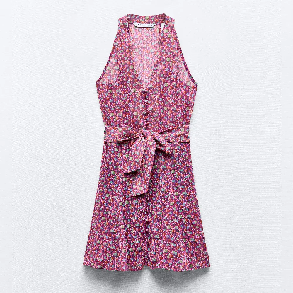 

Платье Zara Floral Print Mini, мультиколор